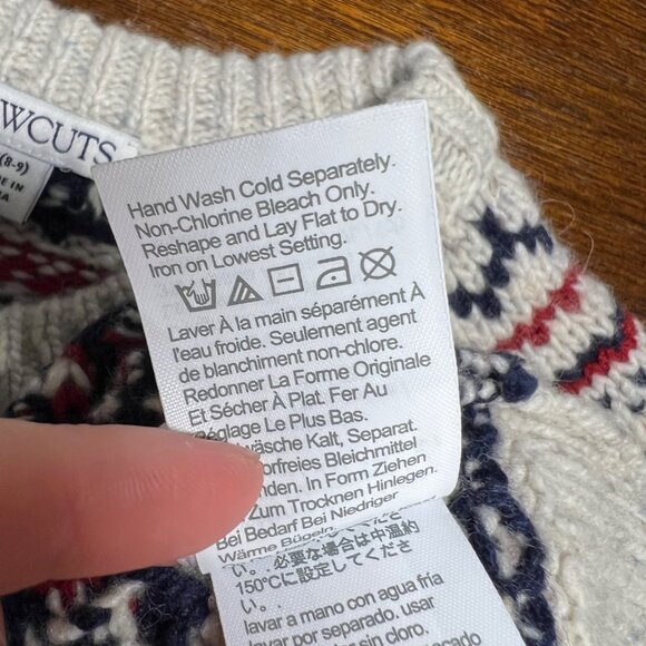 J.Crew Fair Isle Speckled Chunky Sweater Wool Preppy Christmas Kids 8 Medium - Picture 6 of 9